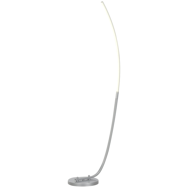Led-entrelampe med justerbar lysstyrke, moderne gulvlampe med fodkontakt til soveværelse, stue, sølv