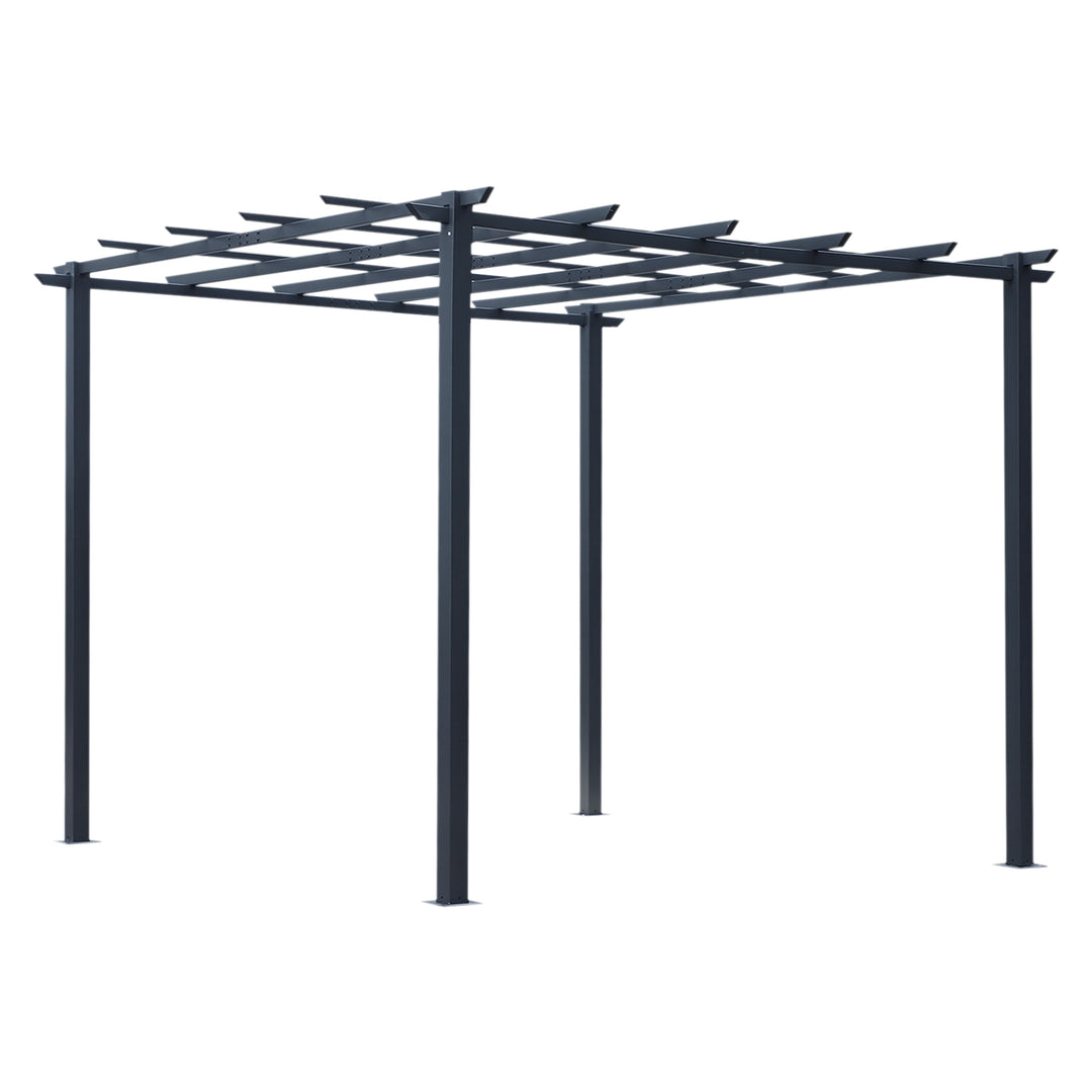 Rosenpavillon, plantebue, rosenbue, klatrehjælp, havepavillon, vejrbestandig, metal, sort, 2,97 x 2,95 x 2,3 m