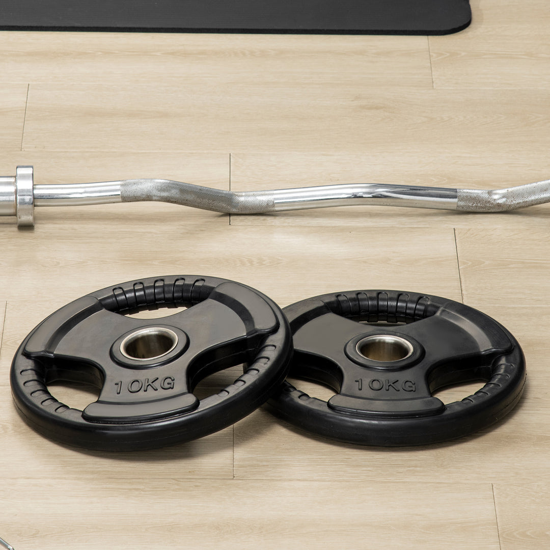 Vægtskive, sæt med 2, 10 kg pr. plade, tre håndtag, gulvbeskyttende gummibelægning, metal