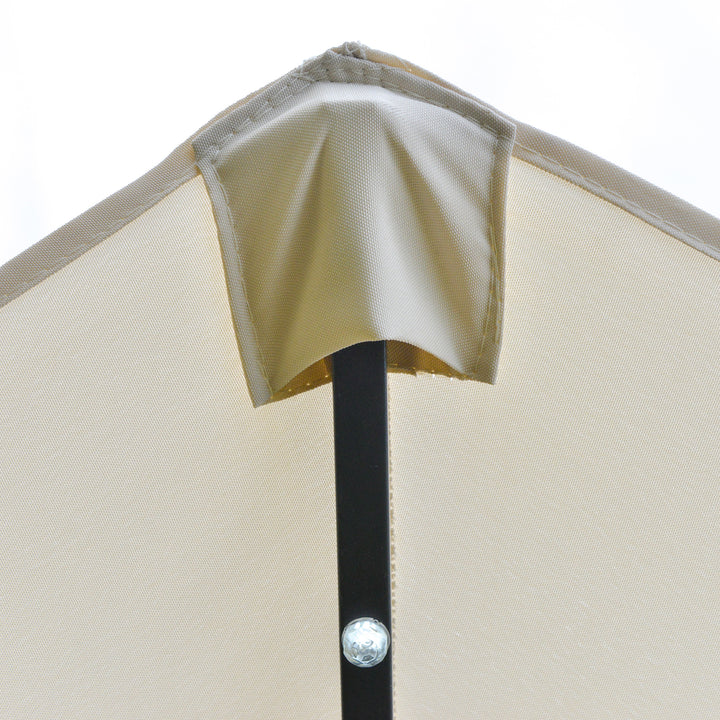 Oval parasol cremehvid 440 x 256 cm