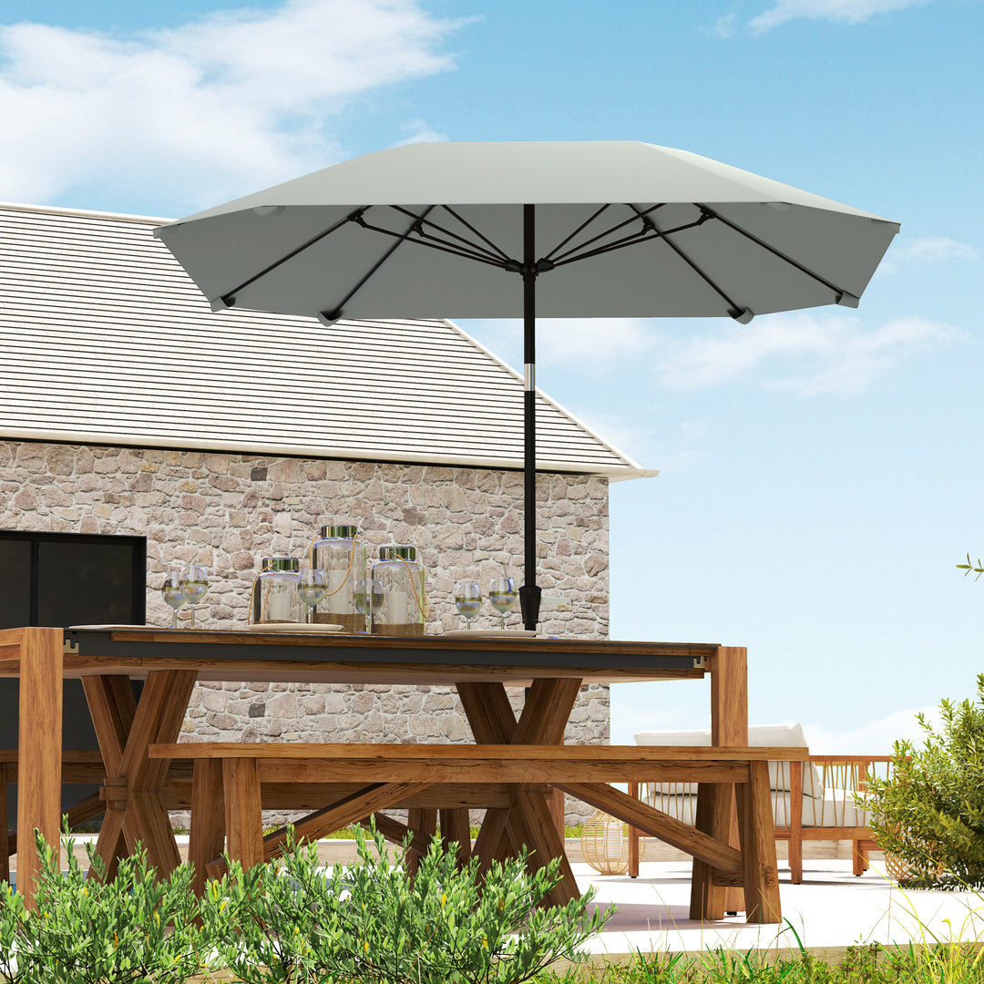 2,3 M parasol uden fod, justerbar terrasseparasol med håndsving, polyester, aluminium, glasfiber, mørkegrå