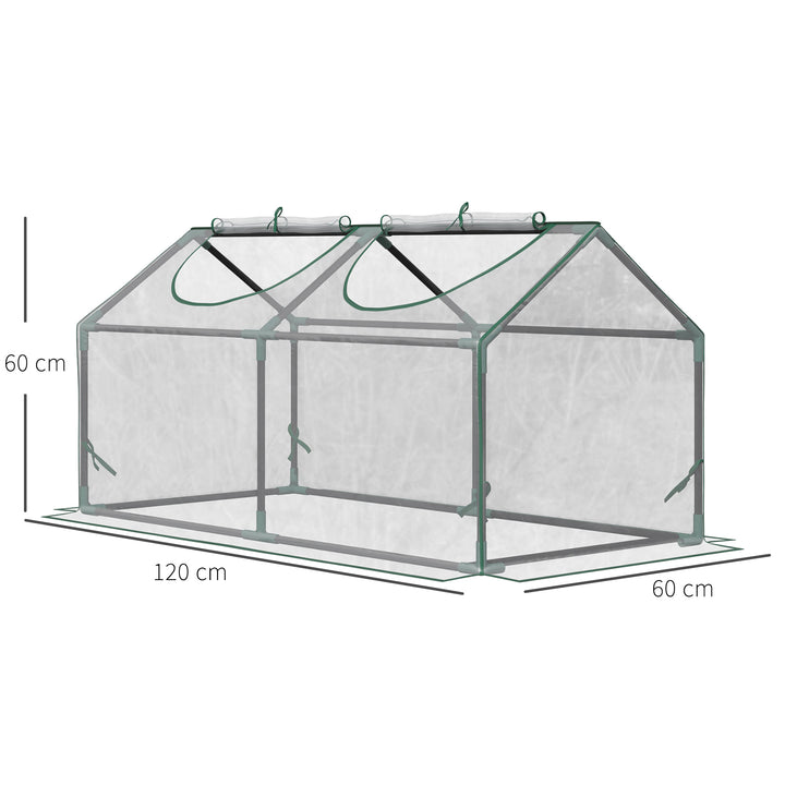 Drivhus med vindue, pe-netfilm, stålfilmdrivhus, drivhus til altan, have, tomathus 120x60x60cm, tomatdrivhus til grøntsager, blomster, planter, gennemsigtig