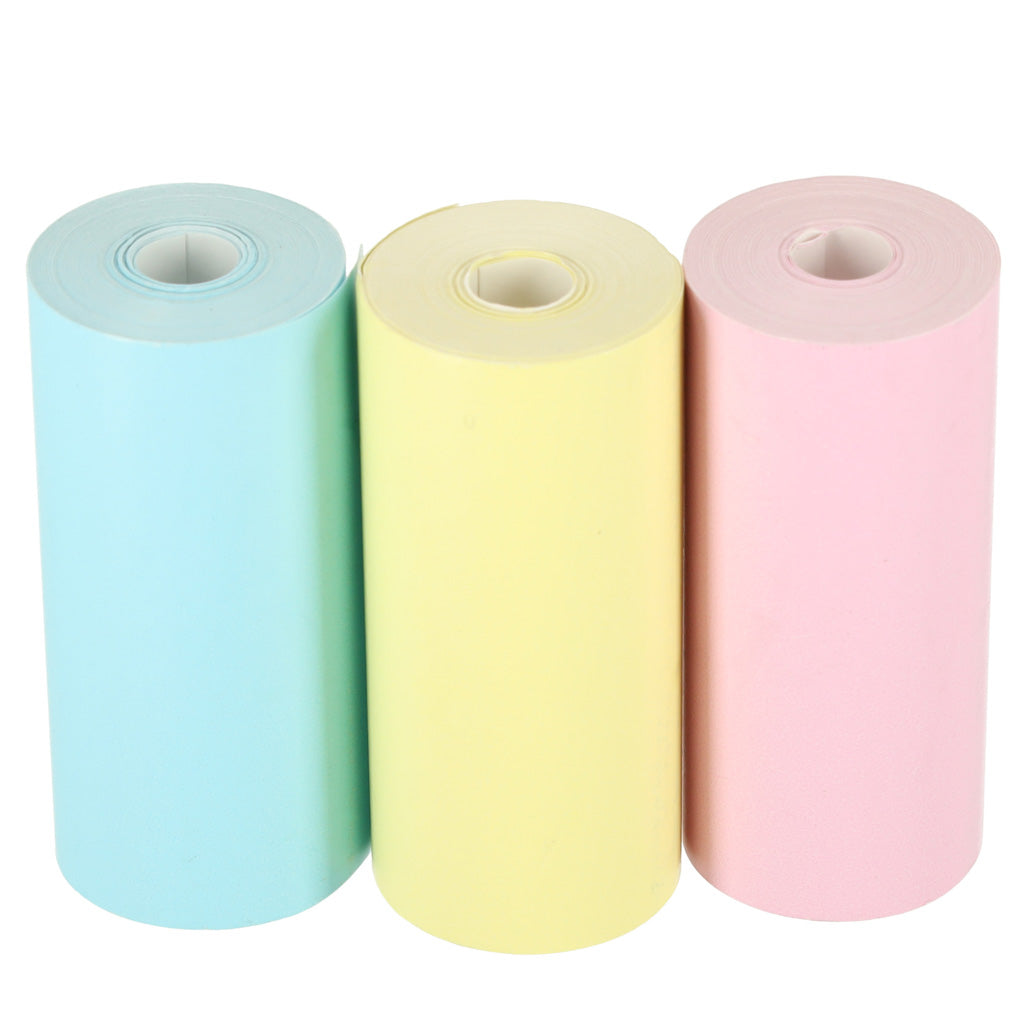 Papirruller termisk patron til miniprinter 5,7 cm x 3 m 3 stk. farverig