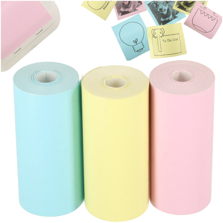 Papirruller termisk patron til miniprinter 5,7 cm x 3 m 3 stk. farverig