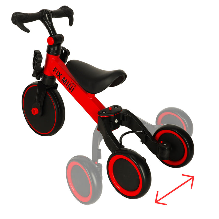 Trike Fix Mini cross-country trehjulet cykel 3 i 1 med pedaler rød