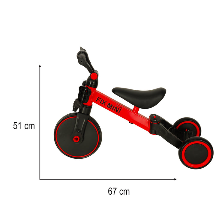 Trike Fix Mini cross-country trehjulet cykel 3 i 1 med pedaler rød
