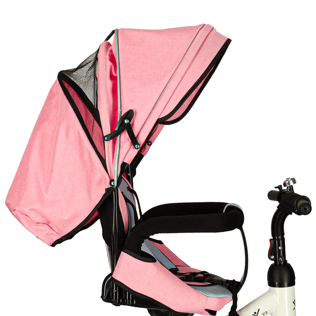 Trike Fix V3 trehjulet cykel 3w1 klapvognscykel 360 drejelig frihjul pink