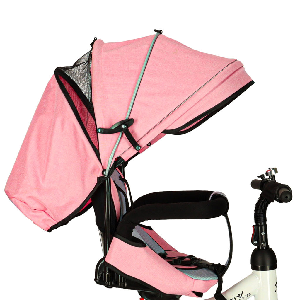 Trike Fix V3 trehjulet cykel 3w1 klapvognscykel 360 drejelig frihjul pink