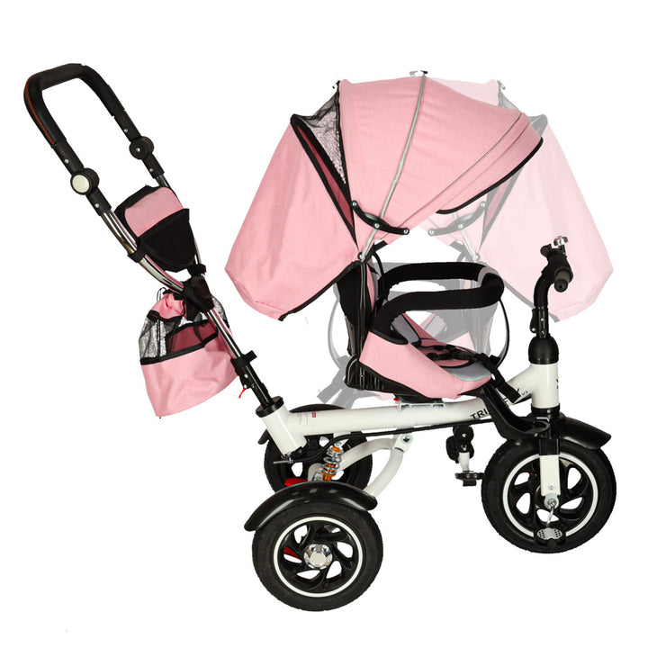 Trike Fix V3 trehjulet cykel 3w1 klapvognscykel 360 drejelig frihjul pink