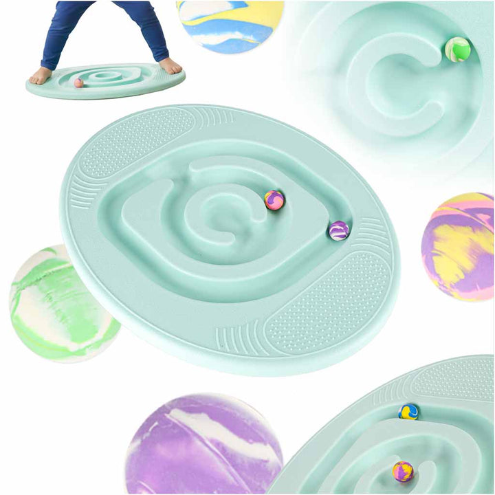 Balancerende balancebom med blå kugler