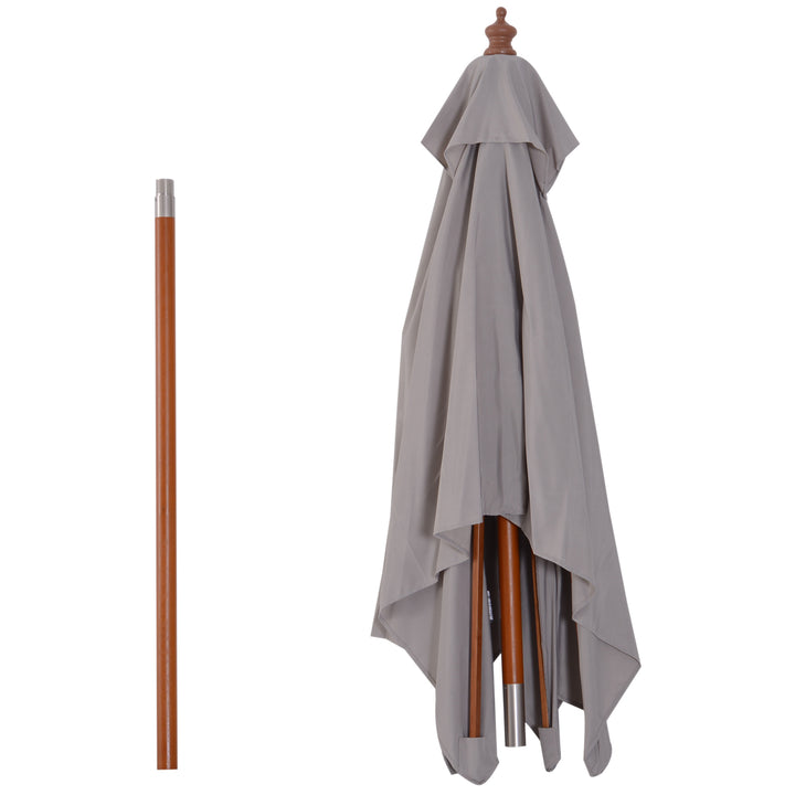 Parasol 200 x 150 x 235 cm, Sammenklappelig Haveparasol, 3-trins justerbar, Rektangulær Strandparasol, Vandafvisende og UV-resistent til Strand, Balkon, Terrasse, Have, Grå