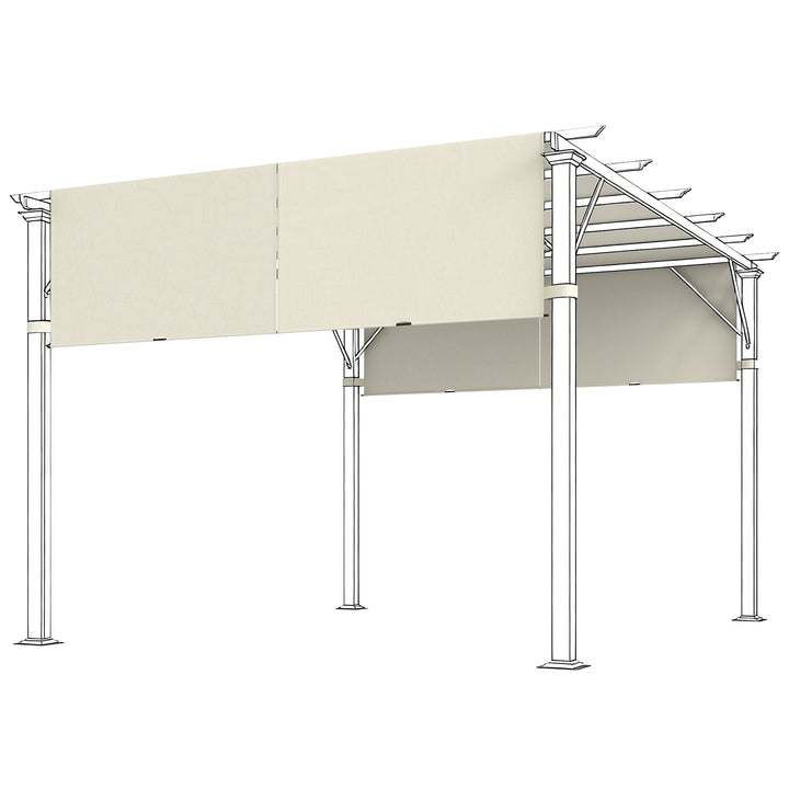 Udskiftningstag til pergola med UV-beskyttelse, solskærm til terrassetag til 3 x 3 m pavillon, cremehvid