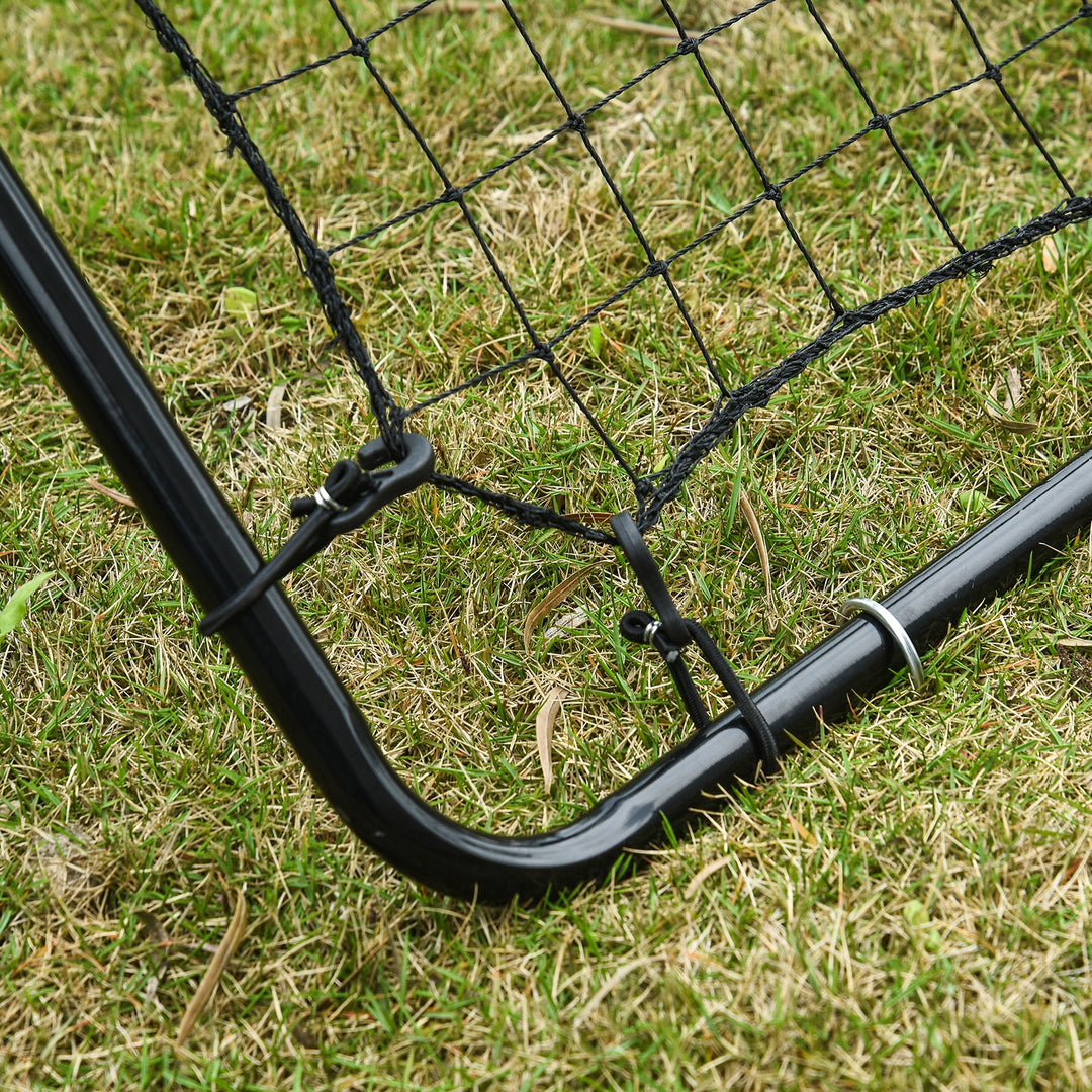 Rebounder til fodbold reboundervæg bærbar med slagzone reboundnet kickback reboundvæg reboundvæg til baseball basketball fodboldmål til børn og unge træning 75x126cm, sort