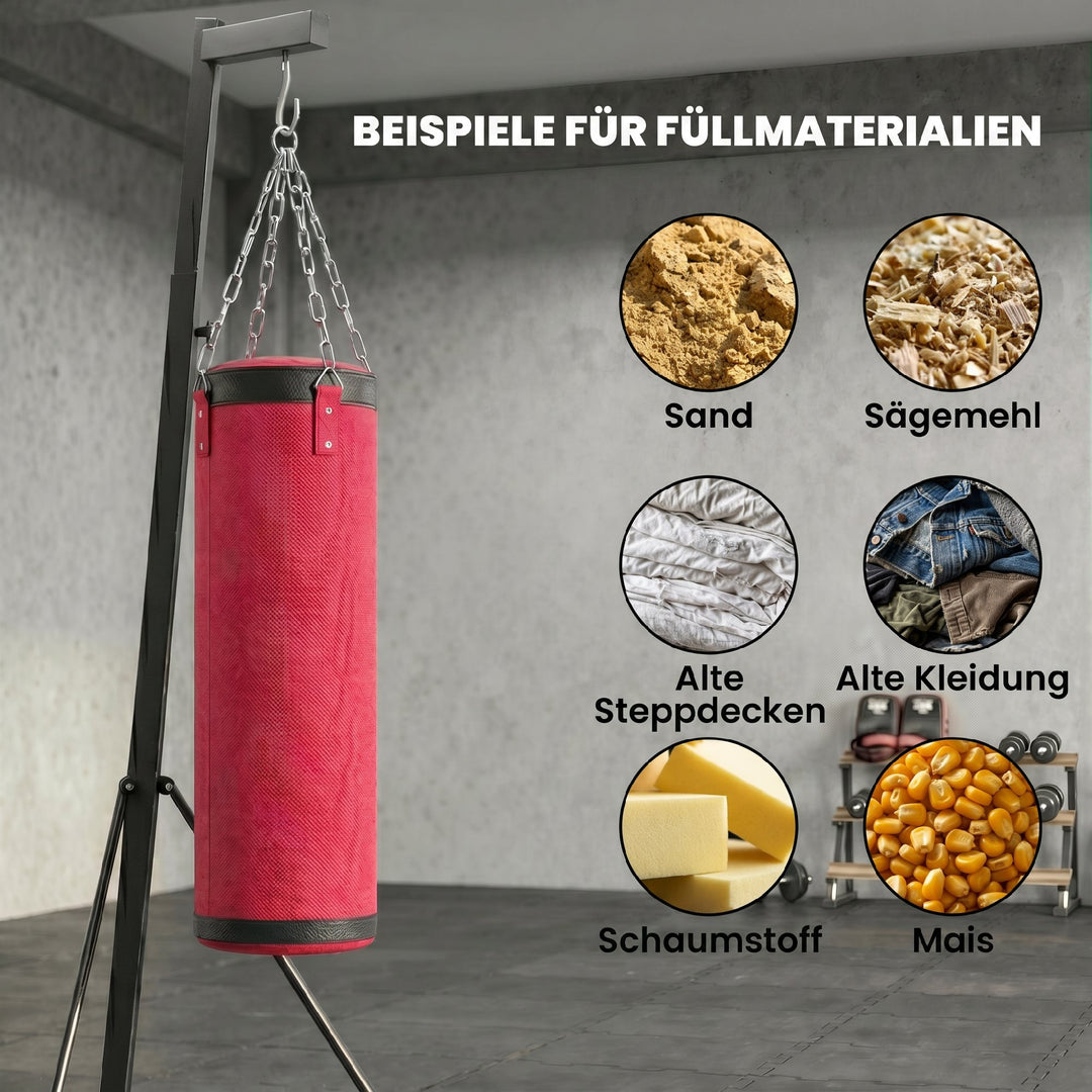 Boksesæksstativ 185-231 cm højdejusterbart Fritstående boksesækholder med boksesæk trekantet base Vægtholder