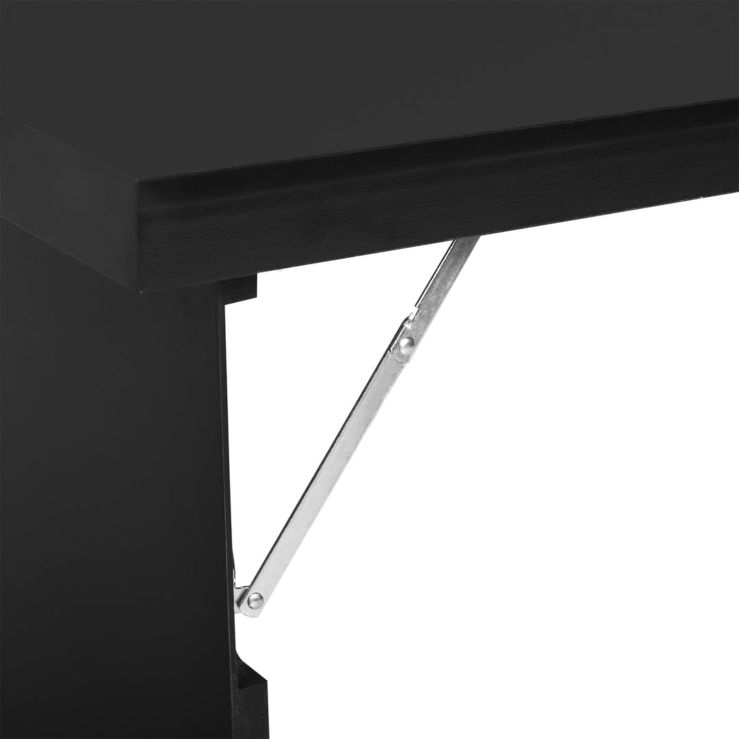 Vægklapbord, inklusive skrivebræt, 60 cm x 94,5 cm x 147 cm, sort