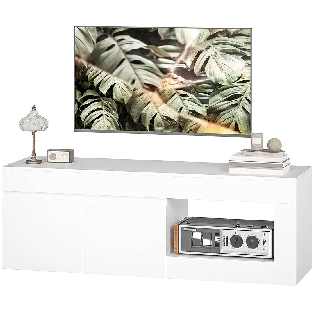 TV-skab med 2 låger, soft-close-funktion, hvid, 140 x 40 x 48 cm
