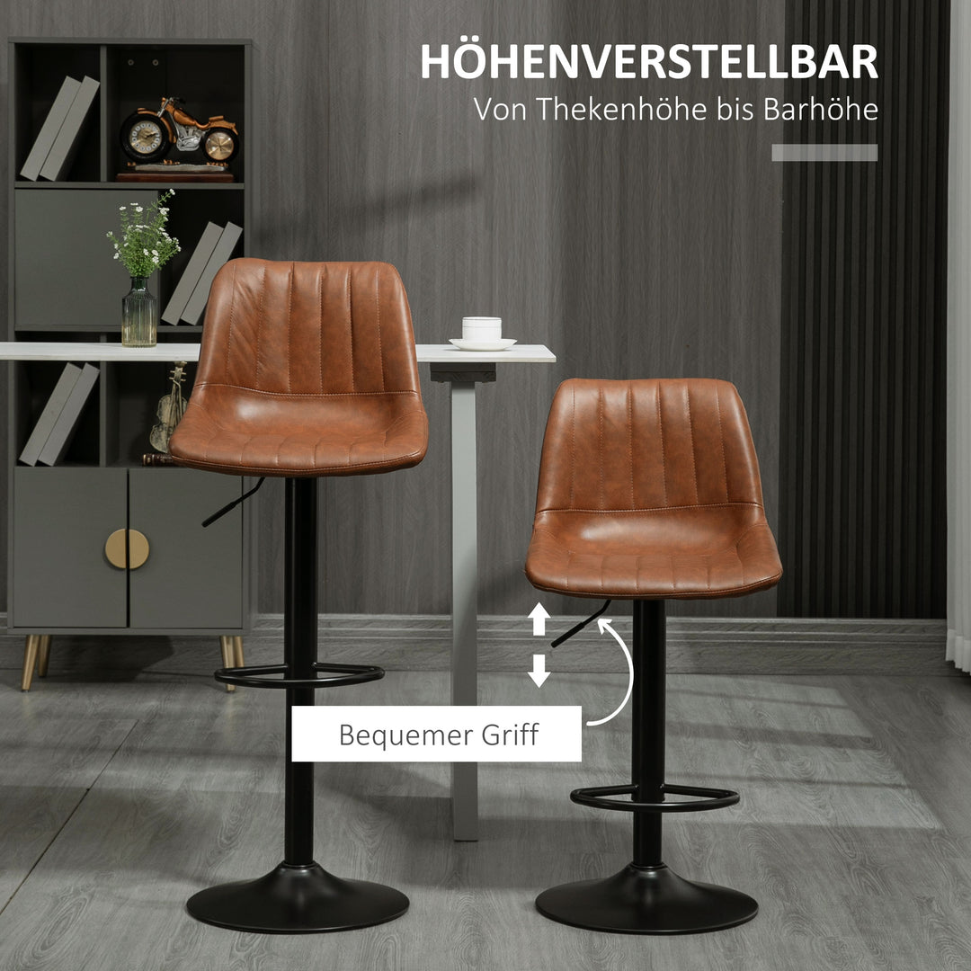 Barstolsæt med 2 i retrodesign, med fodstøtte, højdejusterbar, 43 cm x 49,5 cm x 111 cm