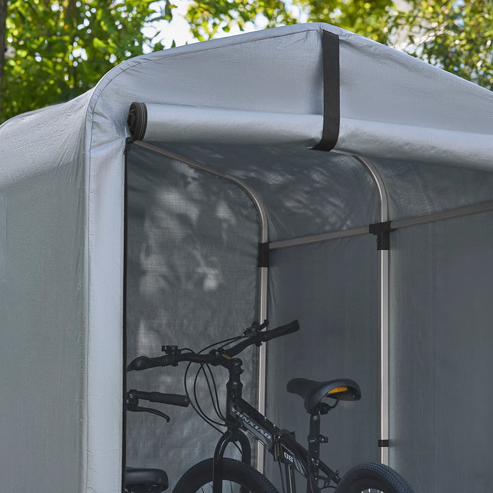 Robust erstatningsovertræk til cykelgarage, sølvfarvet, 159x219x165 cm