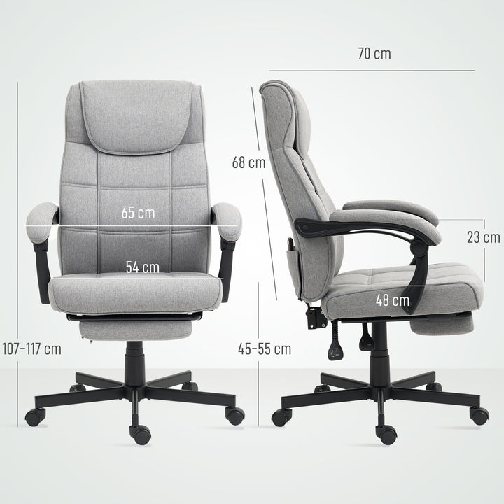 Kontorstol med massagefunktion ergonomisk lederstol med lænefunktion fodstøtte grå