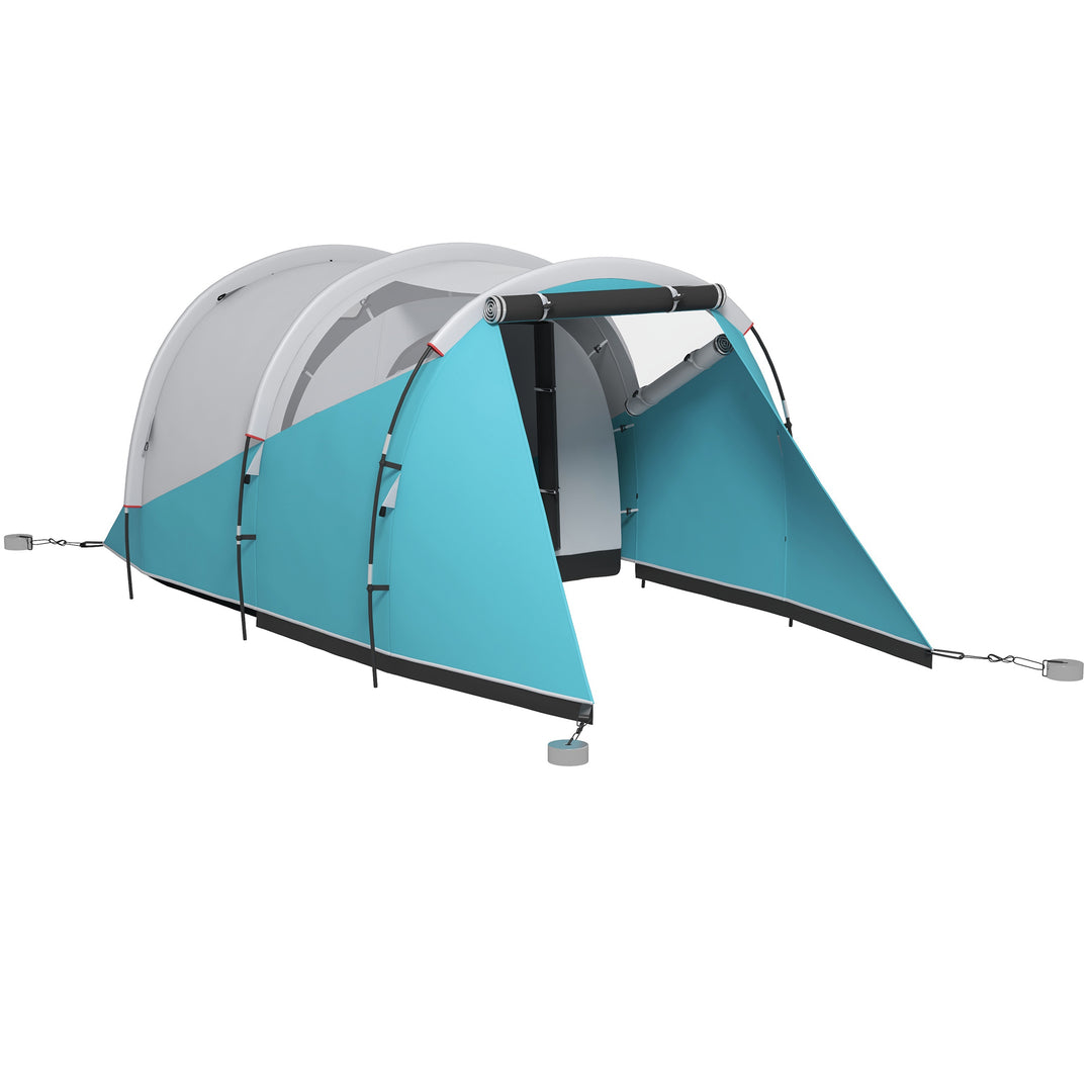 Campingtelt til 3 personer, separat opholds- og soveområde, 460L x 260B x 190H cm, blå
