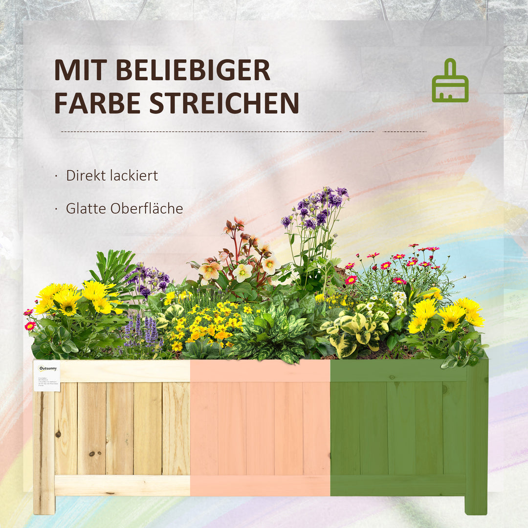 Sammenklappelig hævet havebed, massivt træ, vejrbestandig, 70 cm x 30 cm x 25 cm, naturlig
