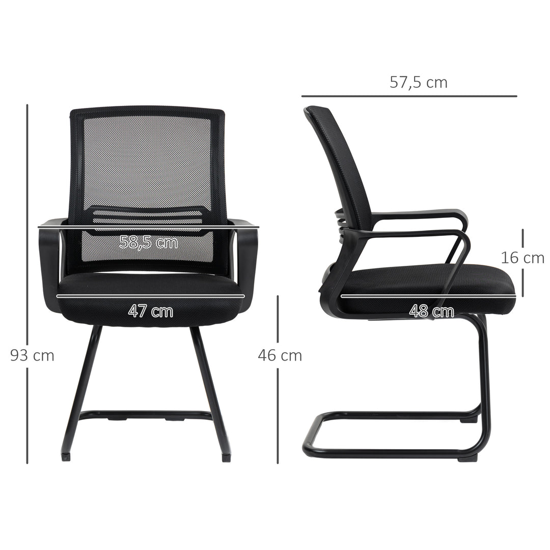Ergonomisk stol, netstof, skum, metalben, medebase, sort