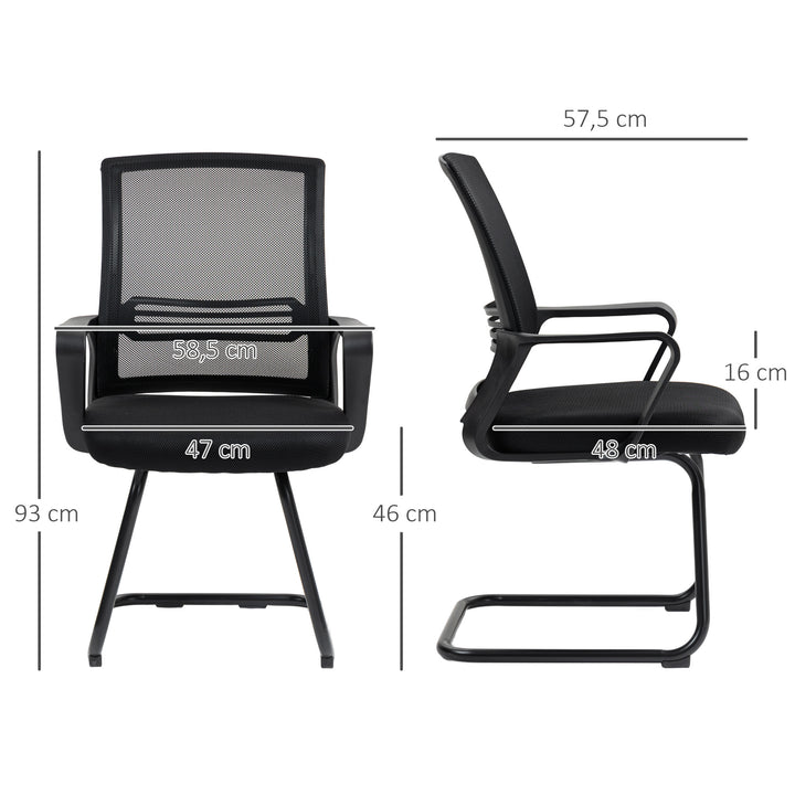 Ergonomisk stol, netstof, skum, metalben, medebase, sort