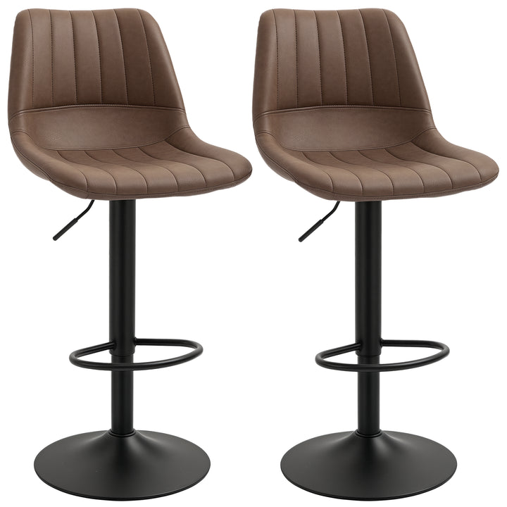 Barstolsæt med 2 i retrodesign, med fodstøtte, højdejusterbar, 43 cm x 49,5 cm x 111 cm