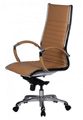 Designer kontorstol i ægte læder, karamelfarvet