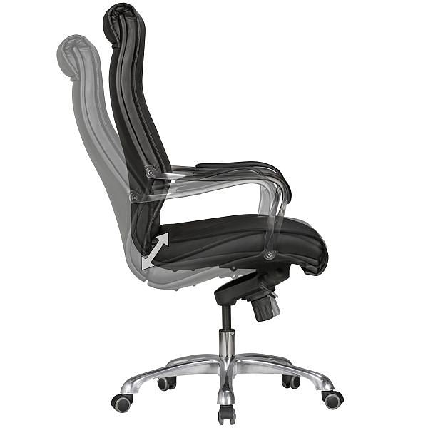 Kontorstol BIGBOSS, imiteret læder, X-XL, 120 kg, højdejusterbar og drejbar, sort