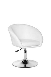 Designer relax lænestol / loungestol i kunstlæder, hvid