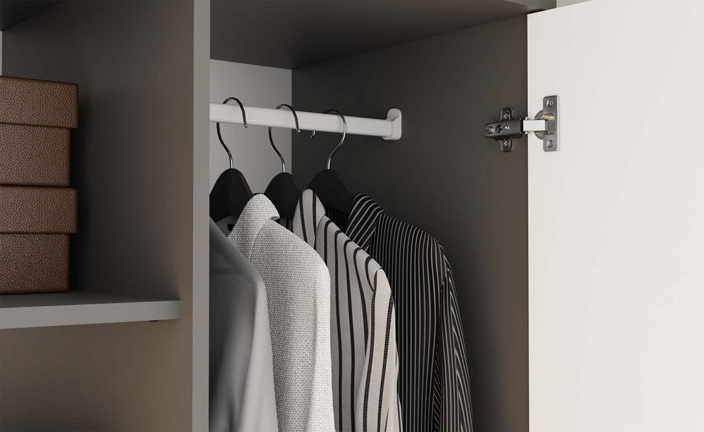 Klædeskab til soveværelse, Dybde: 50 cm Højde: 180 cm Bredde: 90 cm, hvid