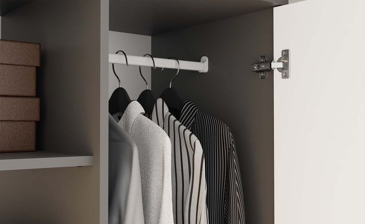 Klædeskab til soveværelse, Dybde: 50 cm Højde: 180 cm Bredde: 90 cm, hvid