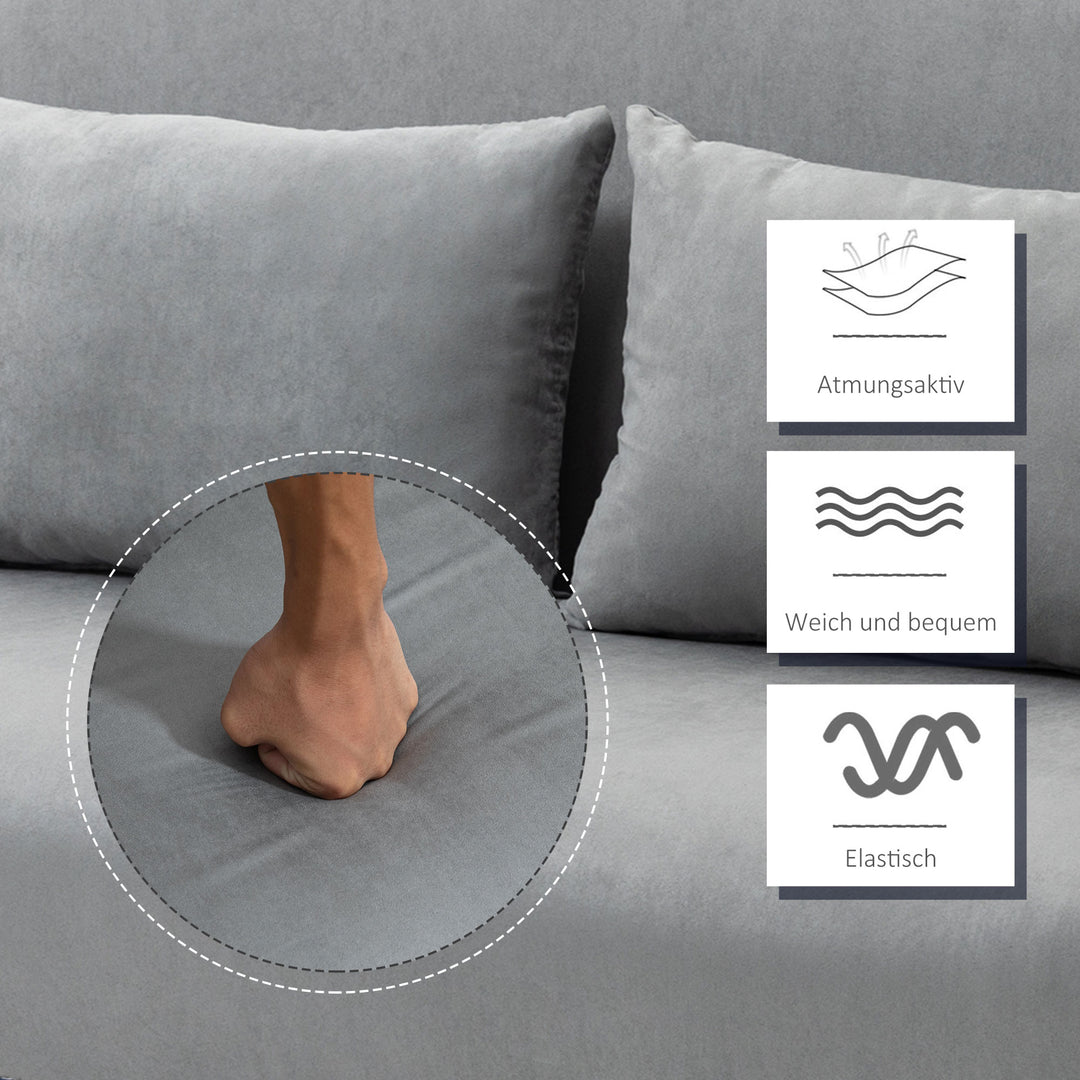 Sovesofa, dobbeltsofa, gæsteseng, inklusive 2 puder, grå