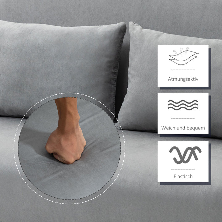 Sovesofa, dobbeltsofa, gæsteseng, inklusive 2 puder, grå