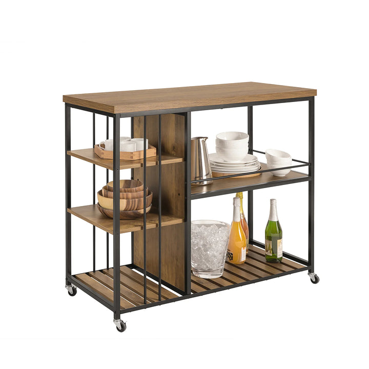 Køkkenvogn i industrielt look, B110 x D45 x H92 cm, brun