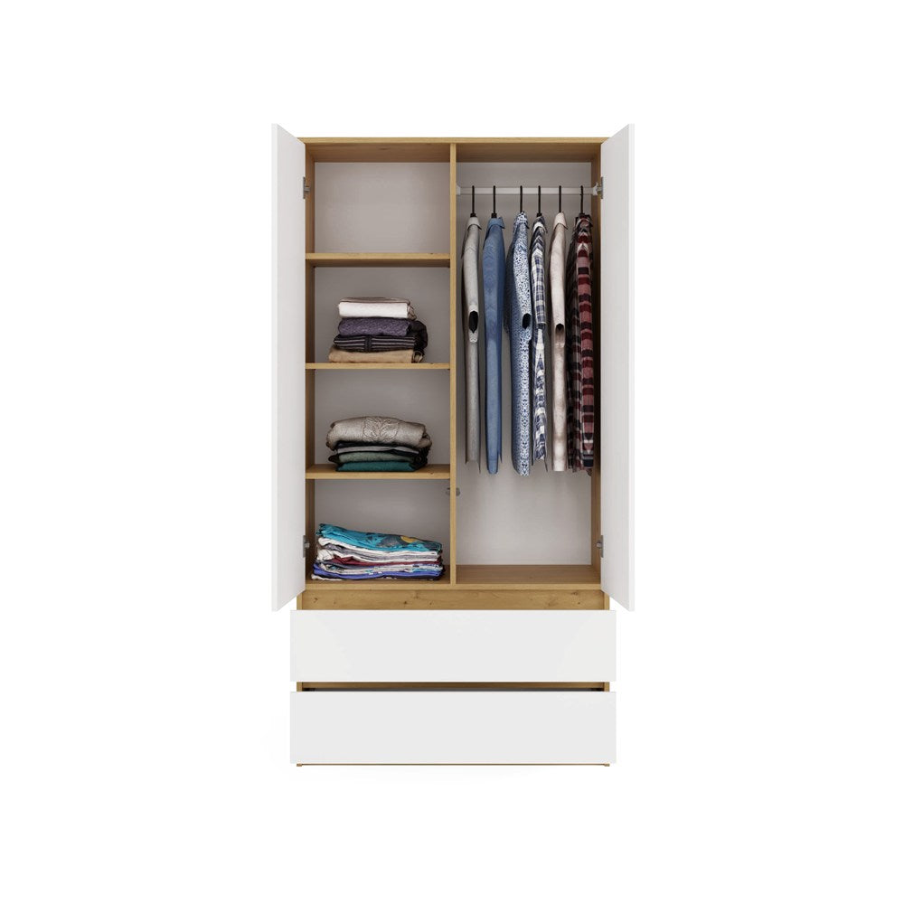 Klædeskab, Bredde: 90 cm Højde: 180 cm Dybde: 50 cm, naturfarvet