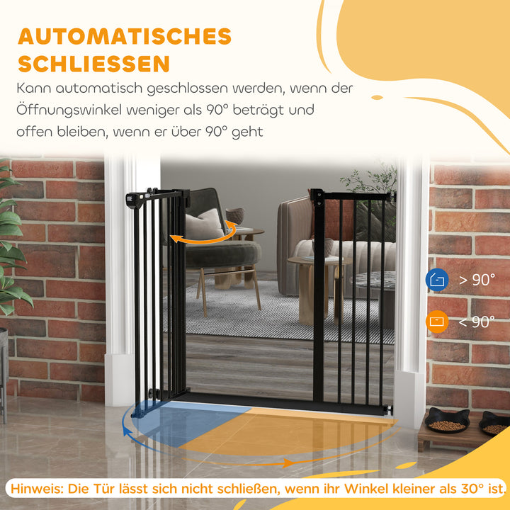 Hundegitter, kæledyrsgitter, metal, plast, 74-80/87-94 cm, sort