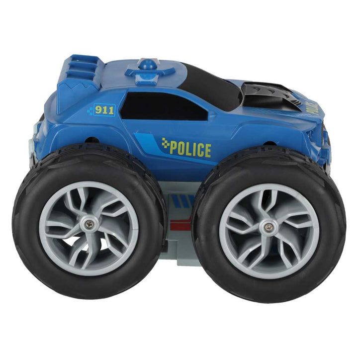 RC Revolt 2 Sided Rescue Racer fjernbetjent bil blå