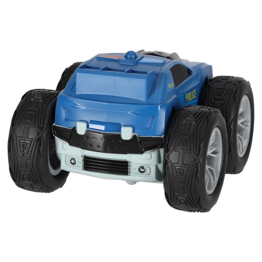 RC Revolt 2 Sided Rescue Racer fjernbetjent bil blå