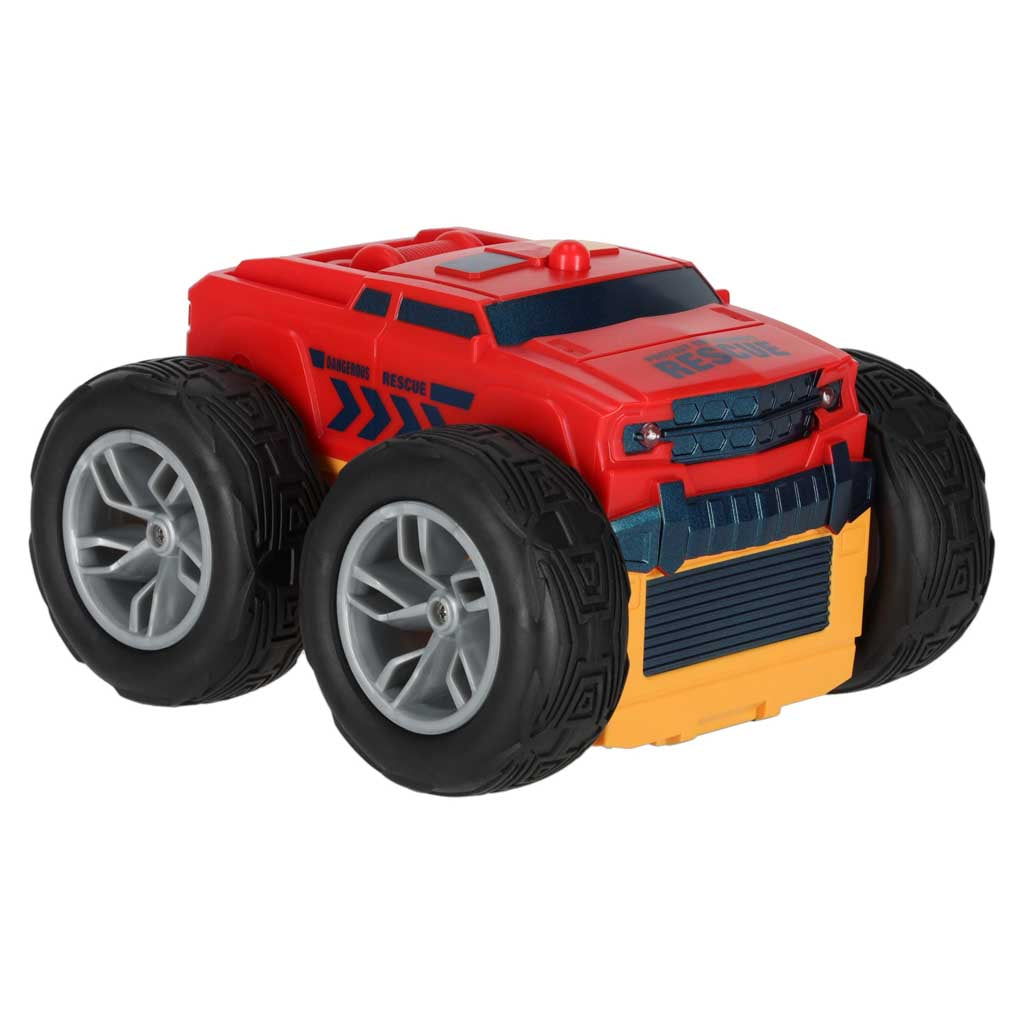 RC Revolt 2 Sided Rescue Racer fjernbetjent bil blå