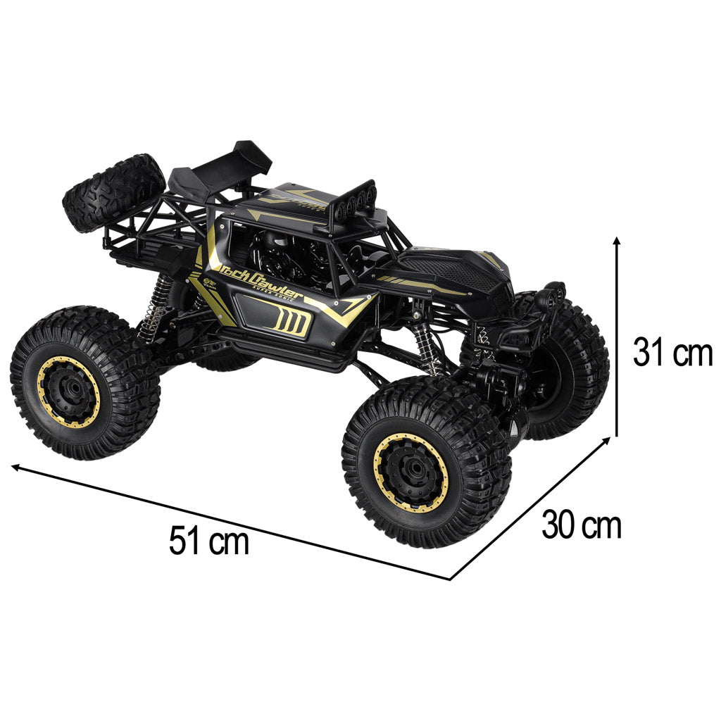RC Rock Crawler 2.4GHz 1:8 51cm sort bil