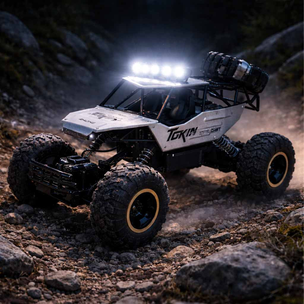 RC-bil Rock Crawler 1:12 4WD METAL sølv