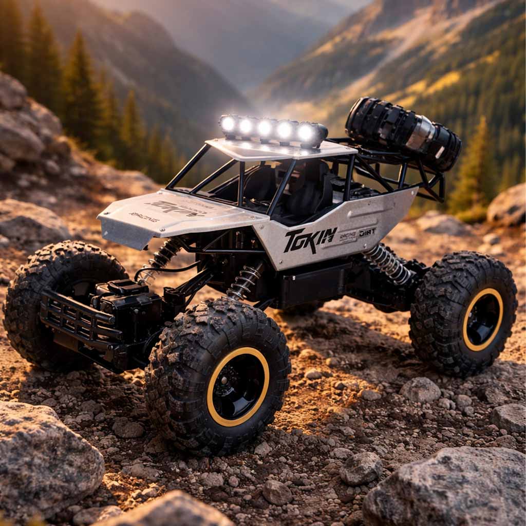 RC-bil Rock Crawler 1:12 4WD METAL sølv