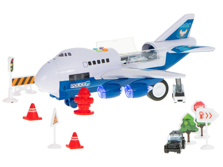 Transportfly + 6 biler politi side/front