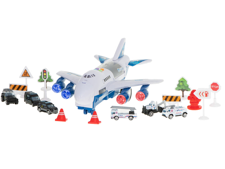Transportfly + 6 biler politi side/front