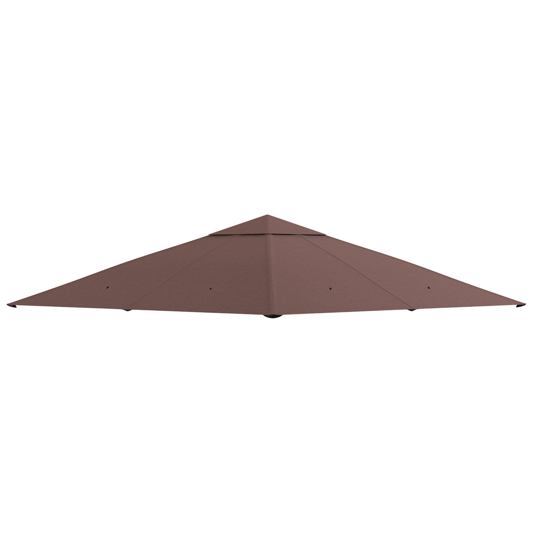 Udskiftningstag til havepavillon, polyester, 2,98 x 2,95 m, kaffe