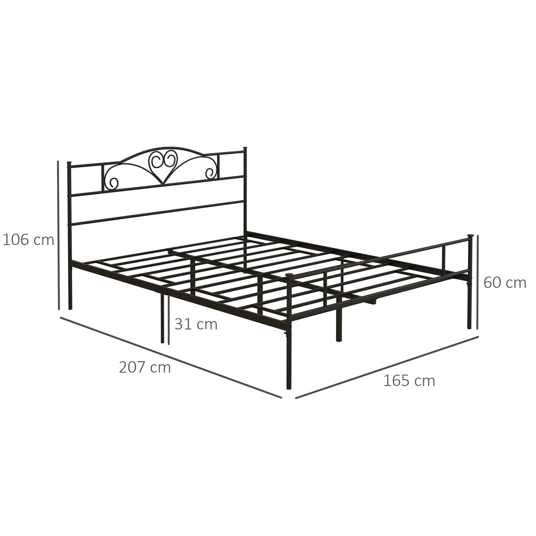 Seng 160 x 200 cm, sengestel med lamelbund af stål, opbevaring under sengen, dobbeltseng, sort