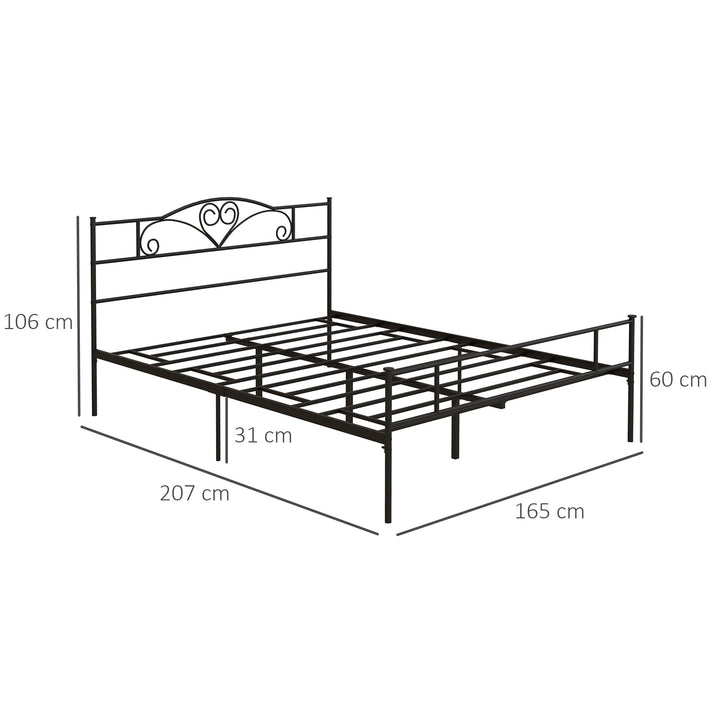 Seng 160 x 200 cm, sengestel med lamelbund af stål, opbevaring under sengen, dobbeltseng, sort