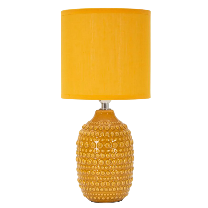 Sengelampe i keramik og stof – Oker, 30 cm